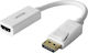 Unitek Конвертор DisplayPort мъжки към HDMI женски Бял 1бр Y-6332