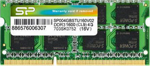 Silicon Power 4ГБ DDR3 RAM с Скорост 1600 за Лаптоп