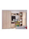 Damis Wohnzimmer Vitrine aus MDF Sonoma 90.5x35x203cm