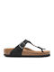 Gizeh Flache Sandalen für Damen Anatomisch in Schwarz Farbe Regelmäßig Passform