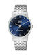 Q&Q Watch Battery with Silver Metal Bracelet QA56J202