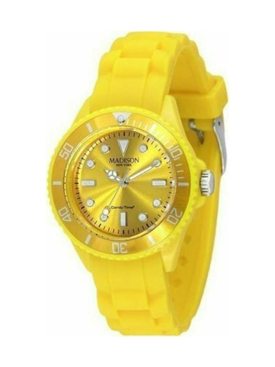 35 Mm Watch with Yellow / Yellow Rubber Strap