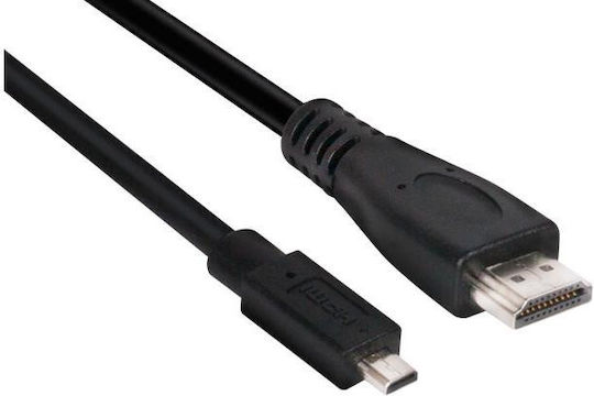 Club3D HDMI Cables HDMI 1.4 High Speed 1080p 120Hz Angle Cable HDMI Male - Micro HDMI Male Length 1m Black