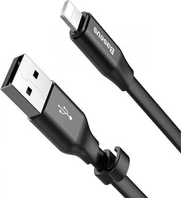 Baseus Nimble Flat USB to Lightning Cable Μαύρο 0.23m (CALMBJ-B01)