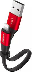 Baseus Plat USB-A la Cablu Lightning Roșu 0.23m (CALMBJ-B91)