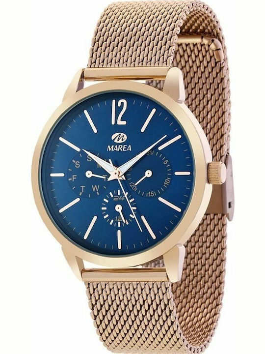 Marea Herrenuhr 41mm Chronograph Batterie mit Gold Metallarmband