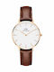Daniel Wellington Classic Petite St Mawes Women's Watch with Brown Leather Strap