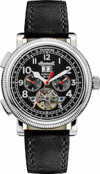Ingersoll Automatic Chronograph Watch with Leather Strap Black I02603