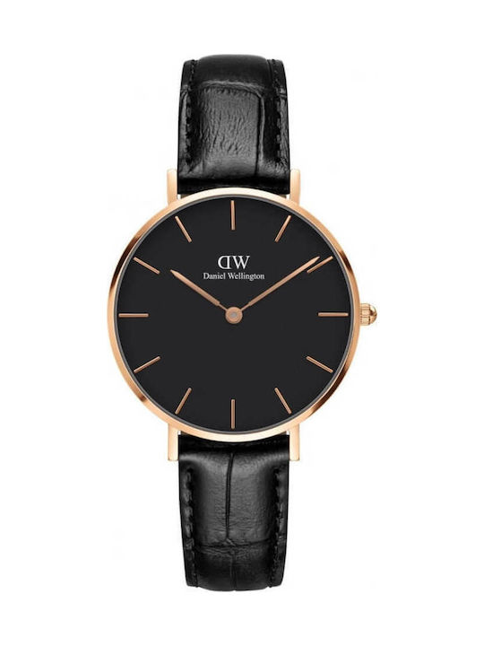 Daniel Wellington Classic Petite Reading Watch with Black Leather Strap