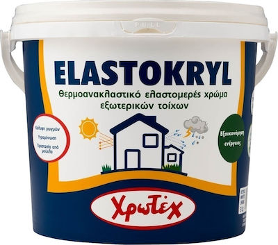 CHrotech Elastokryl Plastic Acrilyc Thermal insulation Paint for Exterior Use White 3lt