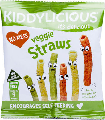 Kiddylicious Garnelen Veggie Straws mit Geschmack Gemüse Zuckerfrei 12gr für 9+ Monate 1Stück