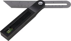 Silverline Carpenters Steel Angle Ruler with Spirit Level 20cm