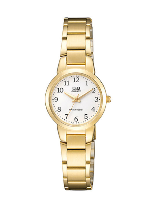 Q&Q Uhr mit Gold Metallarmband QA43J004Y