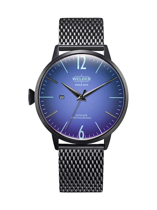 Welder Moody Watch Battery with Gray Metal Bracelet