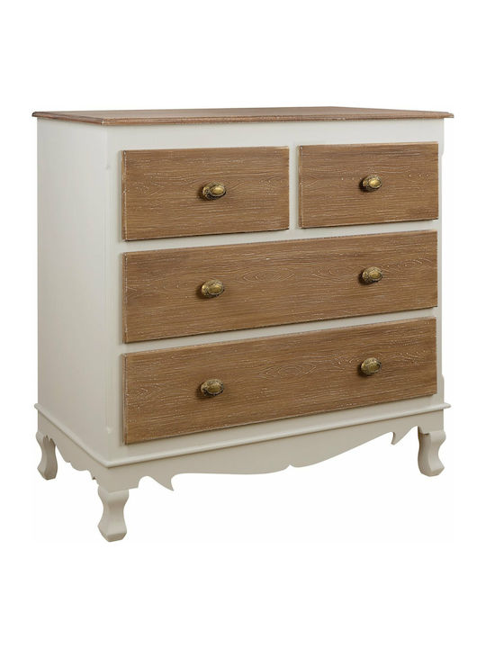 Melody Wooden Chest of Drawers with 4 Drawers 80x40x80.5cm