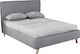 Morisson Κρεβάτι Υπέρδιπλο Επενδυμένο με Ύφασμα Light Grey για Στρώμα 160x200cm