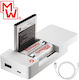 Minwa MW-I316 USB Φορτιστής 2 Μπαταριών Ni-MH/Li-ion/Ni-Cd Μεγέθους AA/AAA σε Λευκό χρώμα