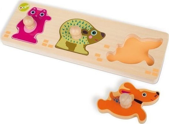 Holz Kinder Steckpuzzle Easy Shapes City für 1+ Jahre 3pcs (Verschiedene Designs) 1Stück Oops