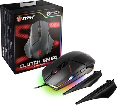 MSI Clutch GM60 RGB Gaming Ποντίκι 10800 DPI Μαύρο