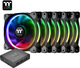 Thermaltake Riing Plus 14 RGB Radiator Fan TT Premium Gehäuselüfter 140mm mit Verbindung 4-Pin PWM 5Stück Schwarz