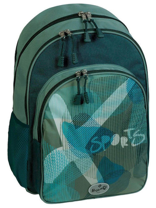 Busquets Xsport School Bag Backpack Junior High-High School Green with Water Bottle Holder