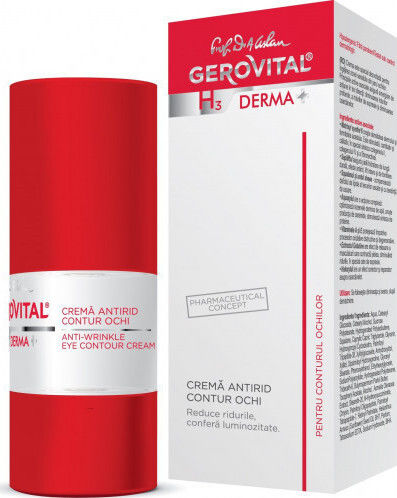 Gerovital H3 Derma+ Κρέμα Ματιών για Ενυδάτωση , Αντιγήρανση & Μαύροι Κύκλοι 15ml