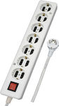 Χαραλαμπίδης 7-Outlet Power Strip 3m White