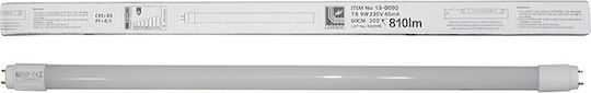 Adeleq LED-Lampe 9W Röhrenform 60εκ. für Fassung G13 und Form T8 Kühles Weiß 810lm