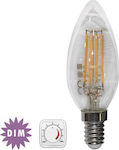 Adeleq LED Lampen für Fassung E27 und Form C35 Warmes Weiß 400lm Dimmbar 1Stück