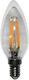Adeleq Bec LED 4W 98mm pentru Soclu E14 și Formă C35 Alb cald 420lm