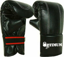 Optimum Γάντια Πυγμαχίας από Συνθετικό Δέρμα για Σάκο Μαύρα