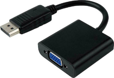 Powertech Konverter DisplayPort männlich zu VGA weiblich Schwarz (CAB-DP022)