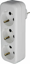 Χαραλαμπίδης 3-Outlet T-Shaped Wall Plug White