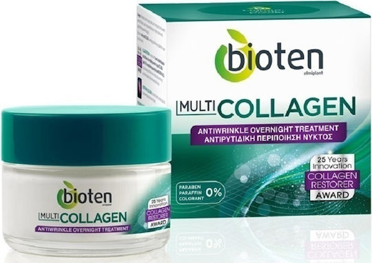 Bioten Multi-Collagen Κρέμα Προσώπου Νυκτός για Ενυδάτωση & Αντιγήρανση με Υαλουρονικό Οξύ 50ml