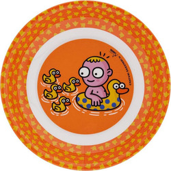 Laken Baby Food Plate Katuki Plate Epatado Orange made of Melamine Orange YPME