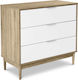 Scandi Wooden Chest of Drawers with 3 Drawers White 80x39.5x77cm