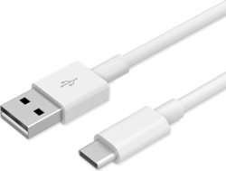 Powertech Regular USB 2.0 Cable USB-C male - USB-A male Λευκό 1m (CAB-UC010)