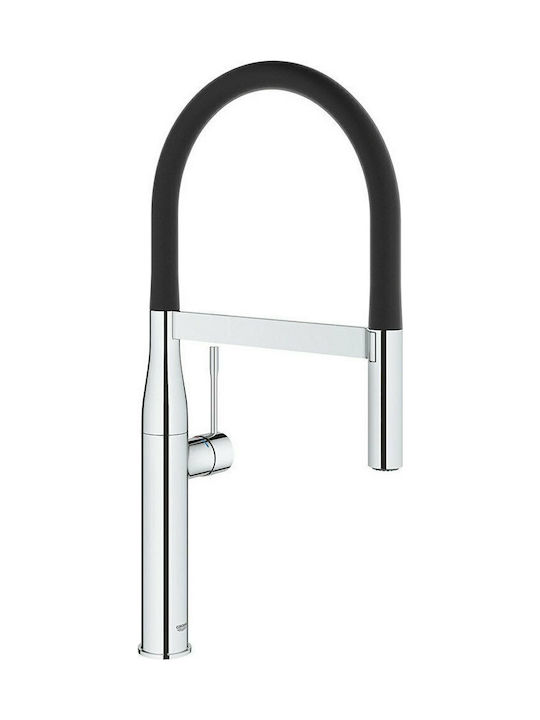 Grohe Essence Tall Kitchen Counter Faucet with Detachable Shower Silver