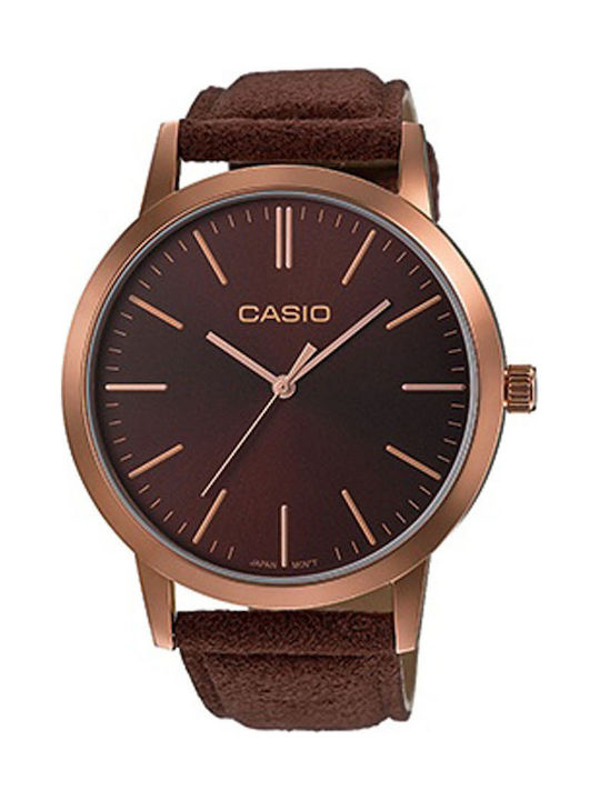 Casio Standard Watch Battery with Brown Leather Strap