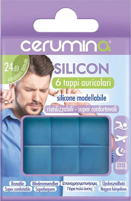 Cerumina Silicone Earplugs for Swimming Blue 6pcs