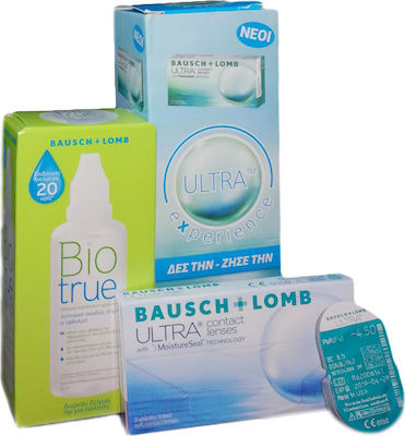 Bausch & Lomb Ultra + Biotrue 60ml 4 Monthly Contact Lenses Silicone Hydrogel