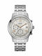 Guess Ανδρικό Ρολόι 44mm Χρονογράφος Μπαταρίας με Ασημί Μεταλλικό Μπρασελέ