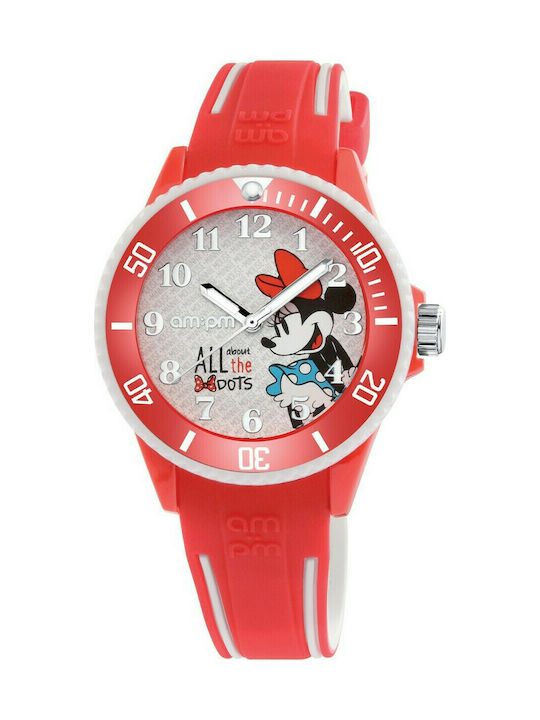 am:pm Minnie Παιδικό Αναλογικό Ρολόι με Λουράκι από Καουτσούκ/Πλαστικό Κόκκινο