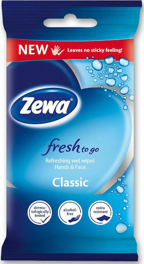 Zewa Fresh To Go Classic Antiseptic Hand Pads 10pcs Natural