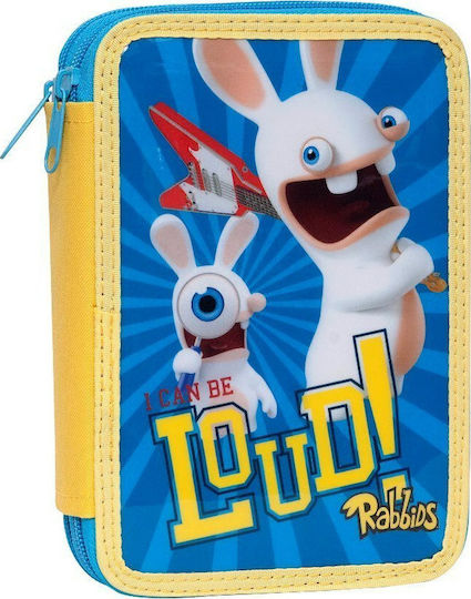 Gim Rabbids Pencil Case Full with 2 Compartments Blue