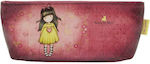 Santoro Fabric Pencil Case Gorjuss Heartfelt with 1 Compartment Burgundy