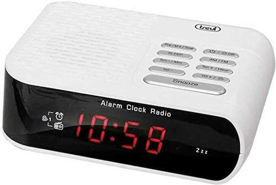Trevi RC 827 D Επιτραπέζιο Ψηφιακό Ρολόι με Ξυπνητήρι & Ραδιόφωνο Λευκό 0082701