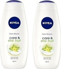 Nivea Care & Star Fruit Shower Gel Пяна за вана в гел форма (2x0мл)