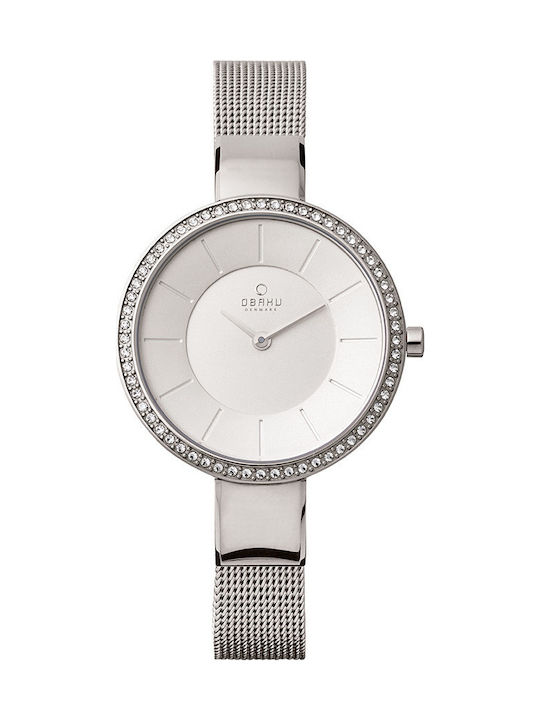 Obaku Ceas de Damă cu Argintiu Brățară Metalică