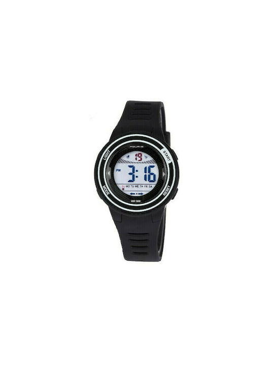 Jaga Four-G Kinder Digitaluhr mit Kautschuk/Plastik Armband Schwarz